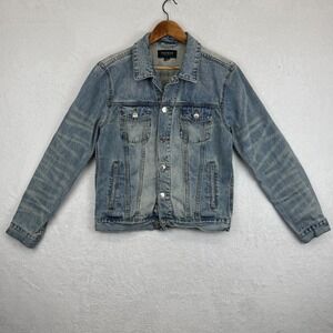 Pacsun Blue Wash Denim Jean‎ Jacket Womens Size Small Distressed